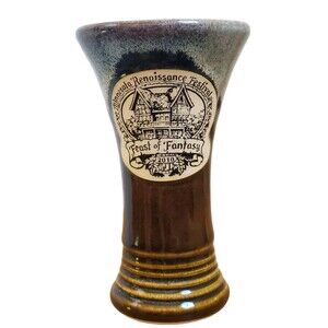 Minessota Renaissance Festival Mug Drinking Cup Banner Oak Pottery Chalice 2010